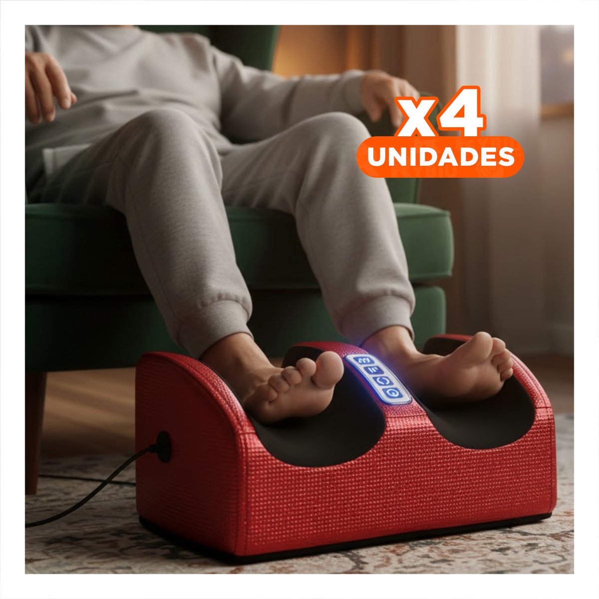 PACK4 MASAJEADOR DE TECNOLOGIA PARA PIES Y PIERNAS COLOR GUINDA - 1