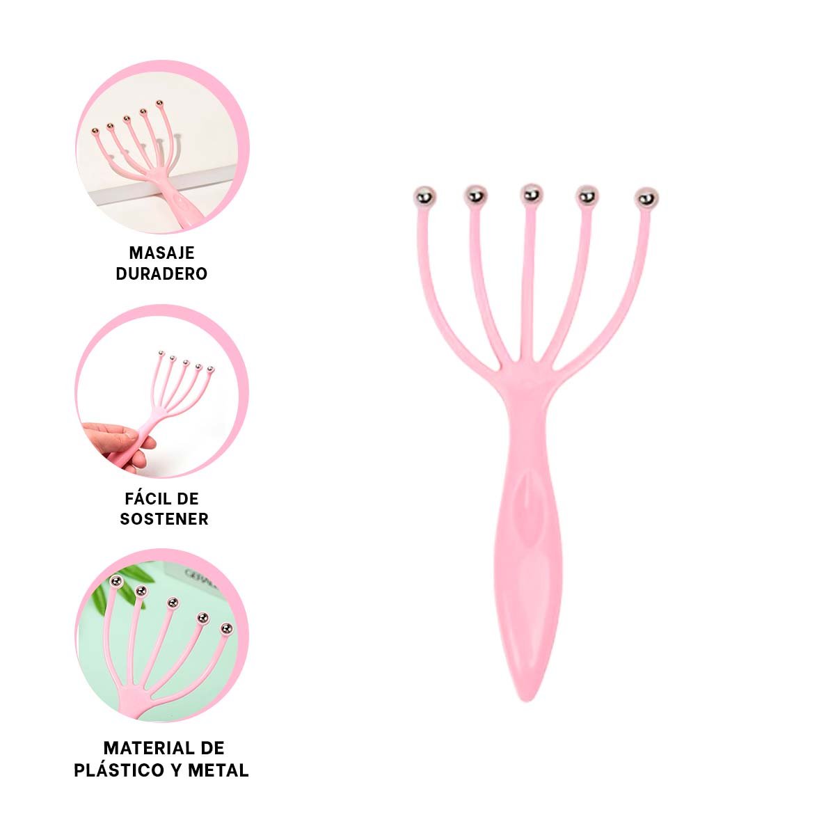 APARATO ERGONOMICO DE CABEZA 4 GARRAS ROSADO - 3
