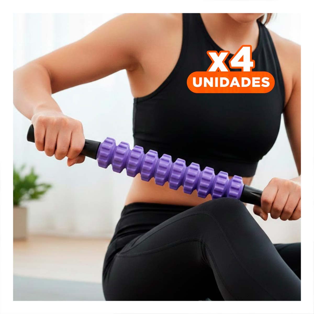 PACK4 BARRA ANTIESTRES 9 RODILLOS COLOR MORADO CORPORAL - 1