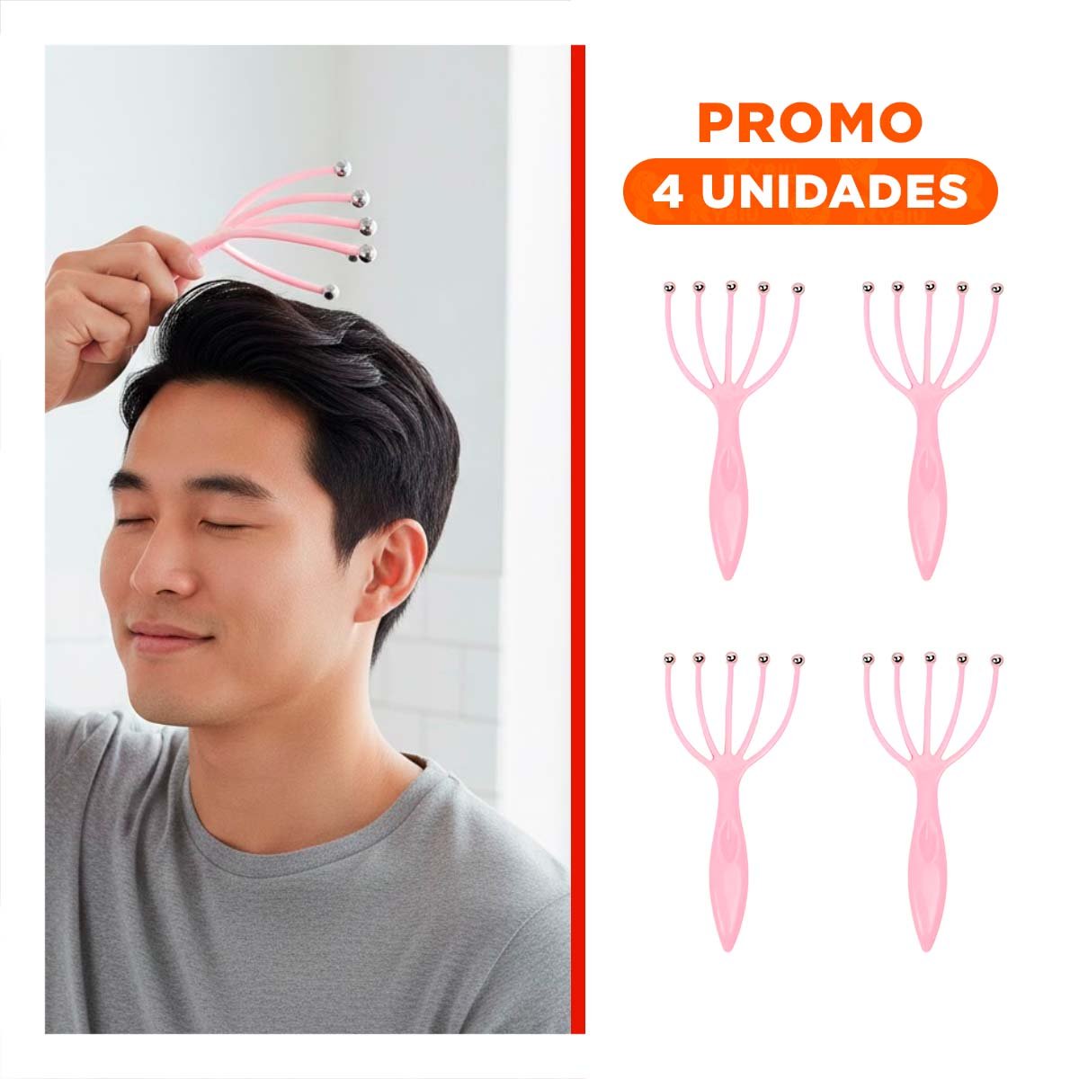 PACK4 APARATO PRACTICO DE CABEZA 4 GARRAS ROSADO Y+REGALO STICKER - 1