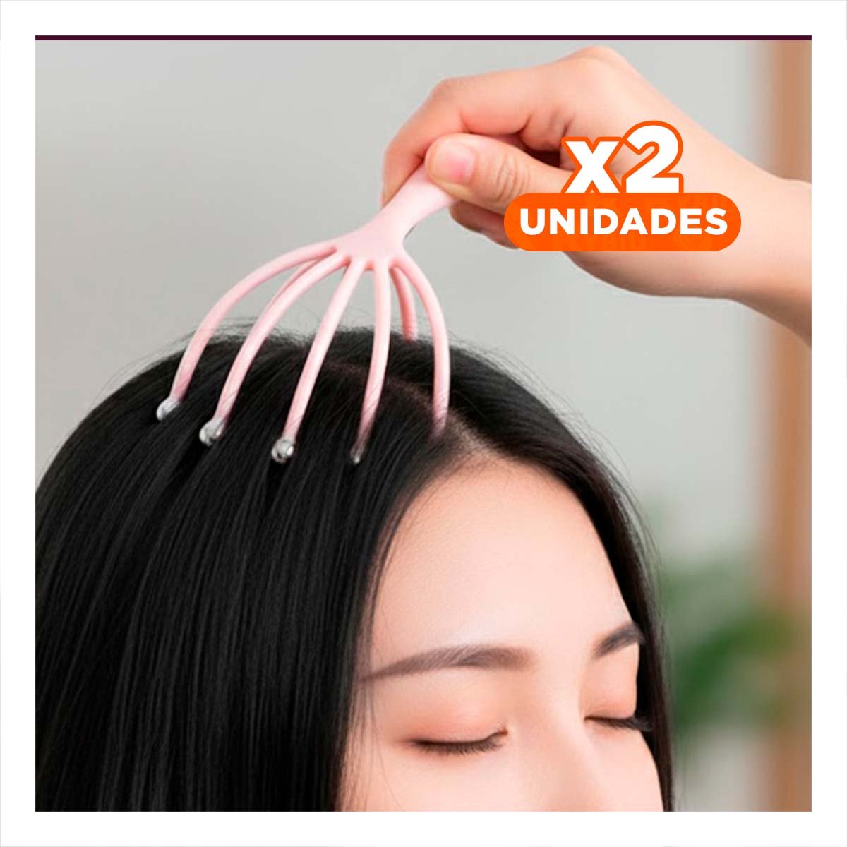 PACK2 ACCESORIO RELAJANTE DE CABEZA 4 GARRAS ROSADO Y+REGALO STICKER - 1
