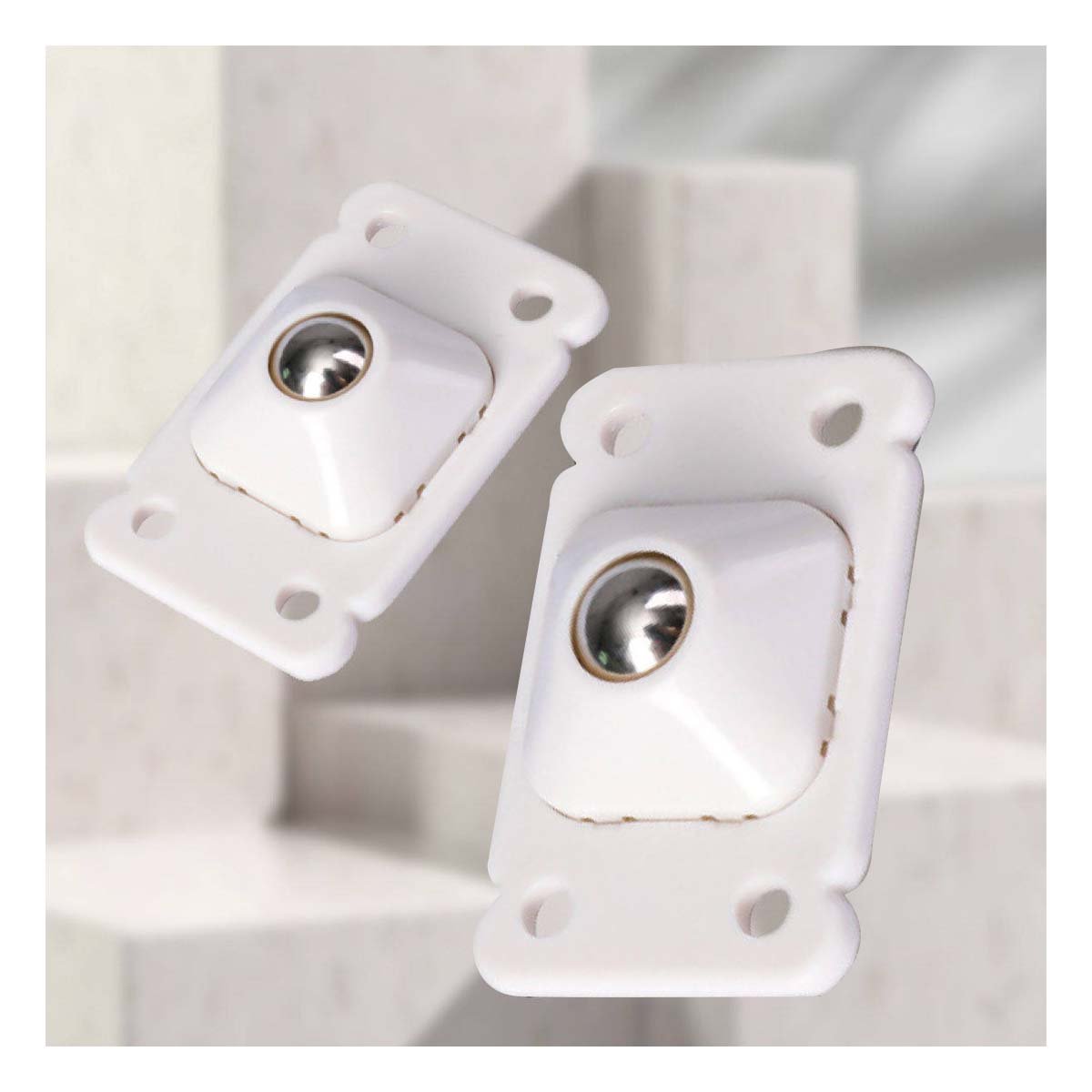 SET MINI BLANCO 4 RUEDAS GIRATORIAS PORTATILES DURADERAS PARA HOGAR MOVIL Y+PAPEL REGALO - 5