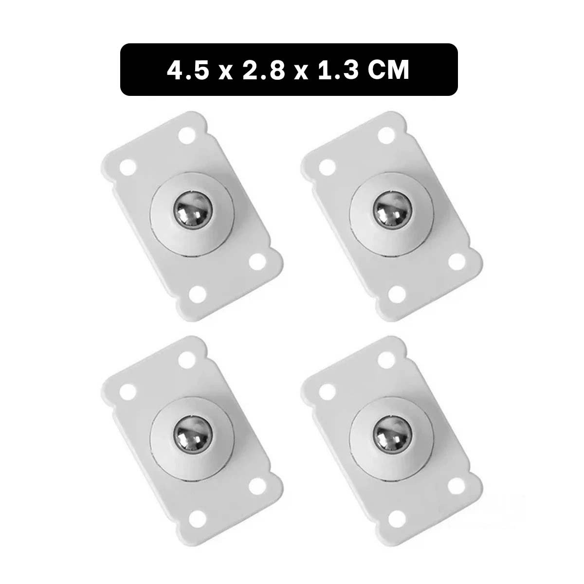 PACK4 GRUPO 4 PIEZAS RUEDAS MINI BLANCO PORTATILES GIRATORIAS FIJACION RAPIDA Y+REGALO STICKER - 4