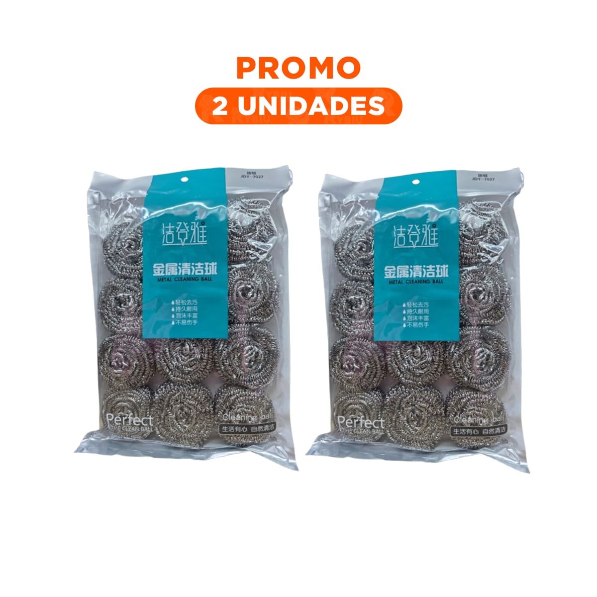 PACK2 PACK DE ESPONJAS METALICAS PARA REMOVER SUCIEDAD DIFICIL DE OLLAS SARTENES Y UTENSILIOS - 1