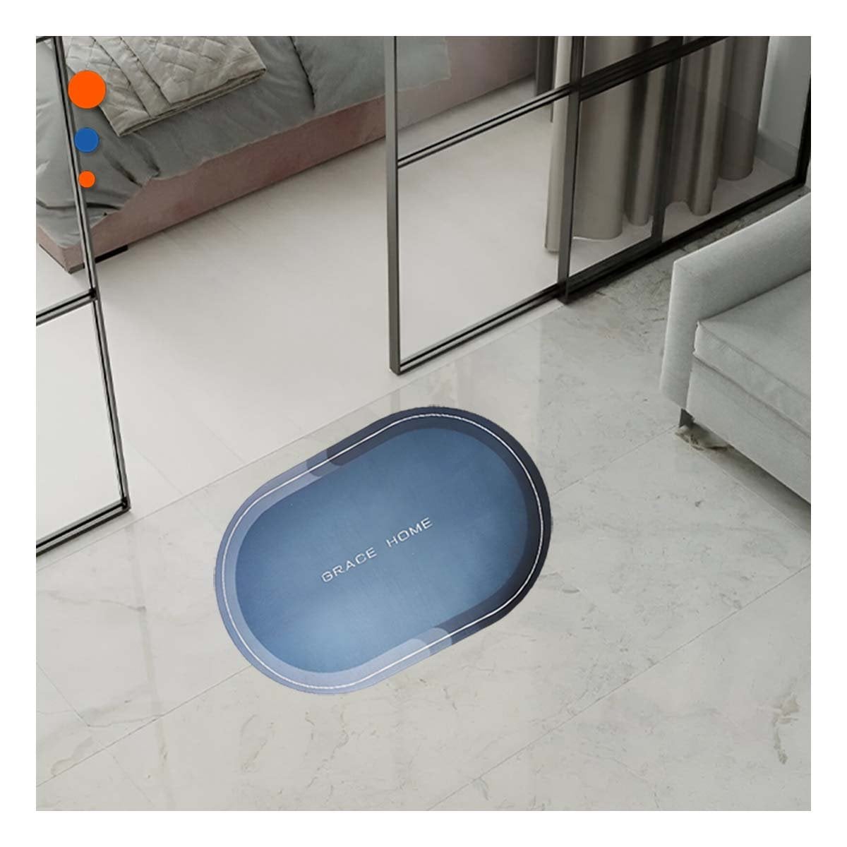 BANDEJA OVALADA PARA CASA AZUL MODERNA Y MUY DECORATIVA - 1
