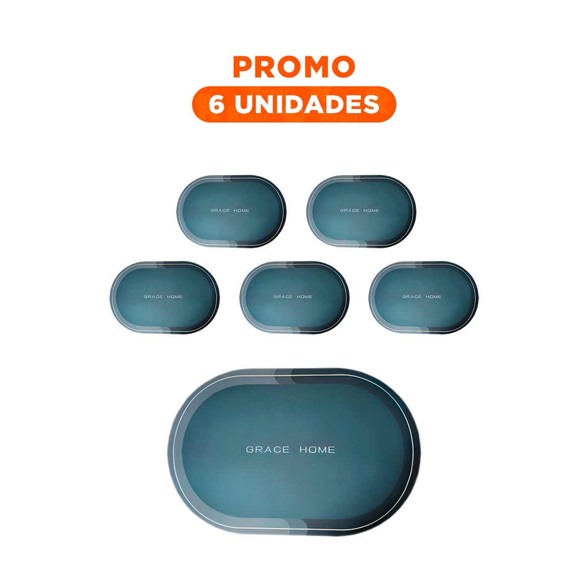 PACK6 FUENTEZA DECORATIVA OVALADA PARA MESA AZUL ELEGANTE Y FUNCIONAL - 1
