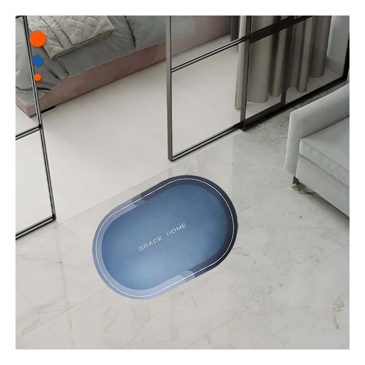 PACK6 FUENTEZA DECORATIVA OVALADA PARA MESA AZUL ELEGANTE Y FUNCIONAL - 2