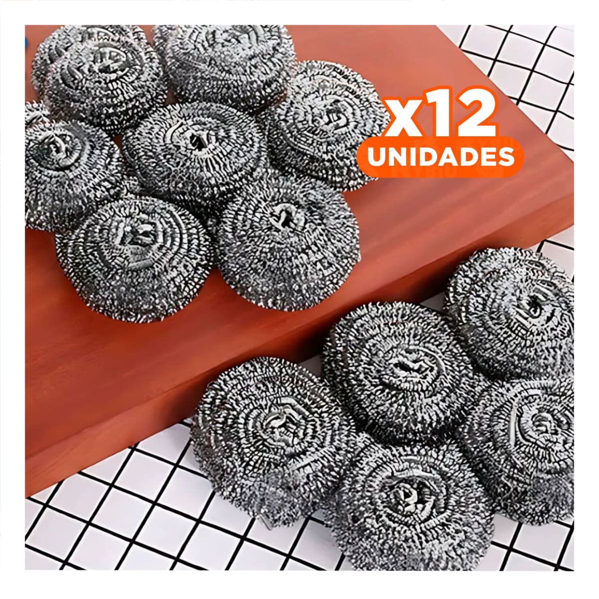PACK12 JUEGO DE ESPONJAS METALICAS RESISTENTES PARA USO DIARIO EN COCINA HOGAR Y UTENSILIOS - 1