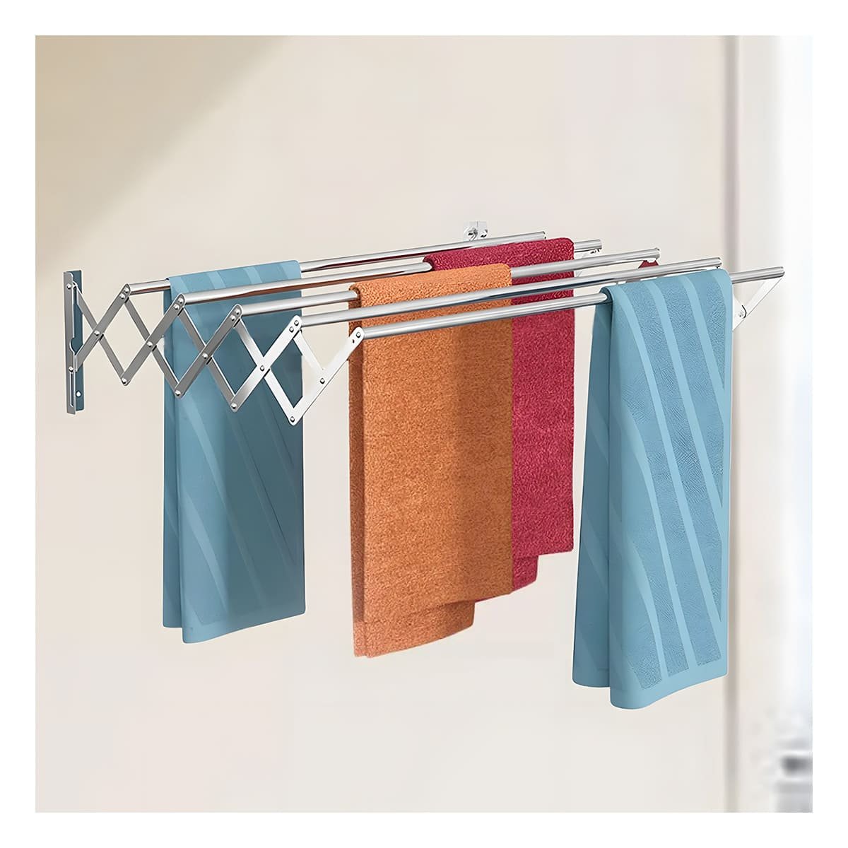 PACK2 SOLUCION PLATEADA 5 BARRAS 80CM PLEGABLE PARA ORGANIZAR ROPA YPAPEL REGALO - 5