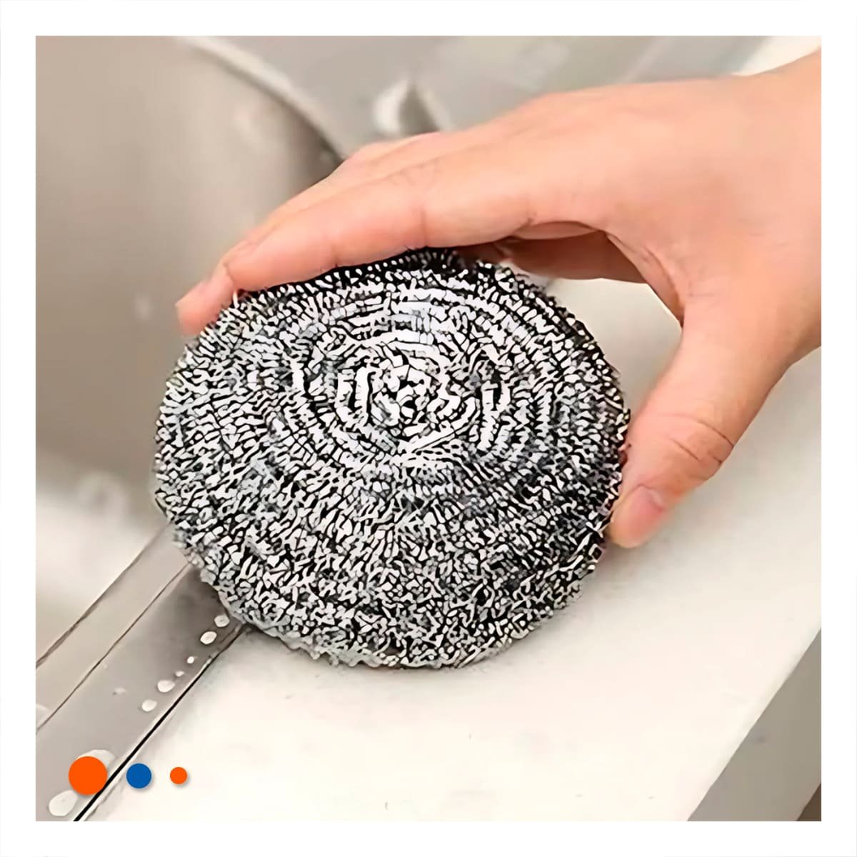 PACK DE ESPONJAS METALICAS PARA USO DOMESTICO Y LIMPIEZA EFICIENTE DE OLLAS Y+REGALO STICKER - 2