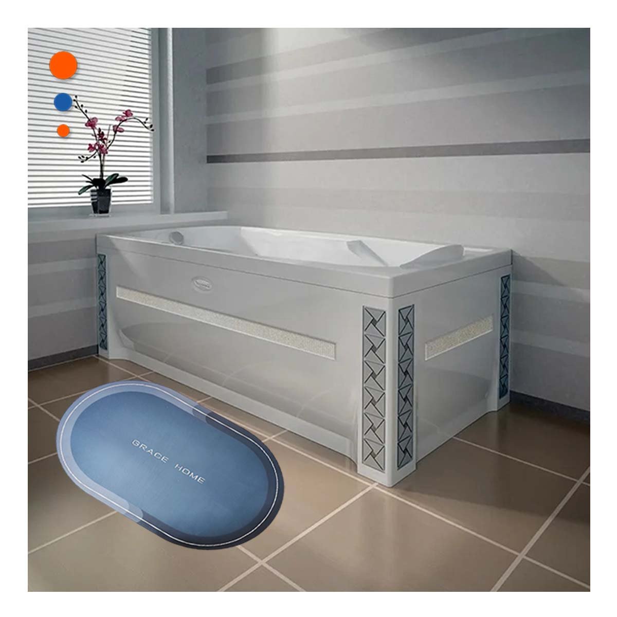 PACK12 BANDEJA DECORATIVA OVALADA PARA MESA AZUL MODERNA Y FUNCIONAL - 3