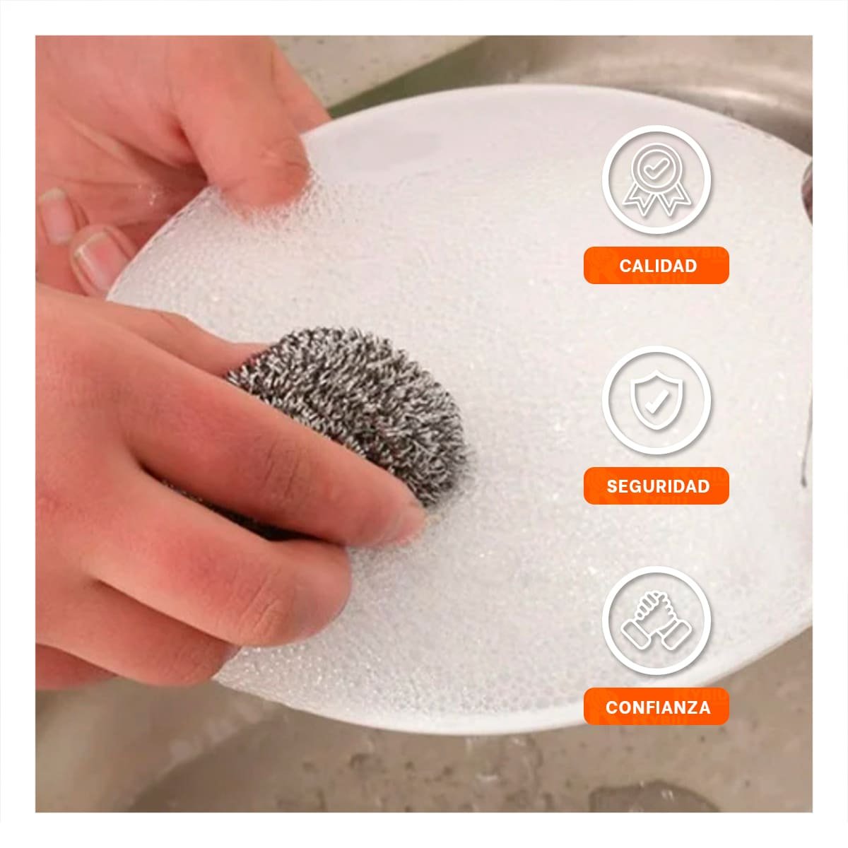 CONJUNTO DE ESPONJAS METALICAS RESISTENTES PARA LIMPIEZA PROFUNDA EN COCINA Y+LIGAS REGALO - 2