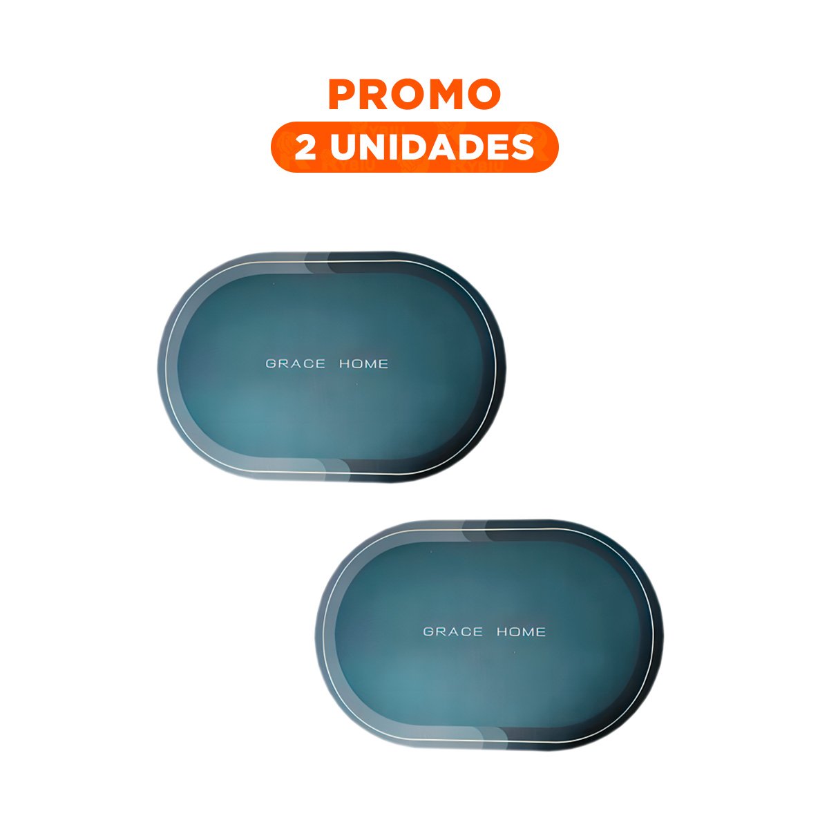 PACK2 PLATOZA DECORATIVA OVALADA PARA MESA HOGAR AZUL ELEGANTE - 1