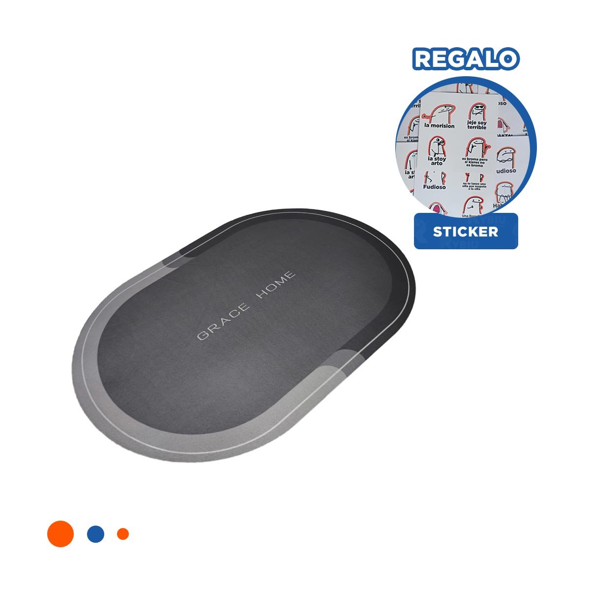 BANDEJA GRANDE OVALADA PLOMO PARA DECORACION DE CASA HOGAR Y PRACTICA YREGALO STICKER - 1