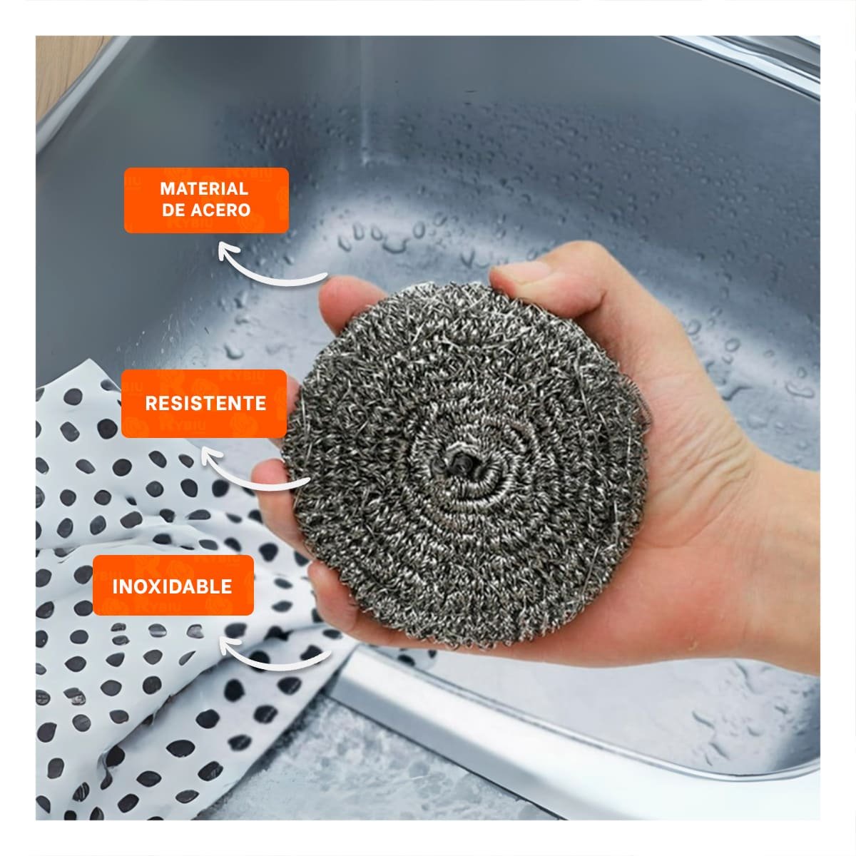 PACK6 LOTE DE ESPONJAS METALICAS PARA MANTENER COCINA Y UTENSILIOS LIMPIOS Y+PAPEL REGALO - 2