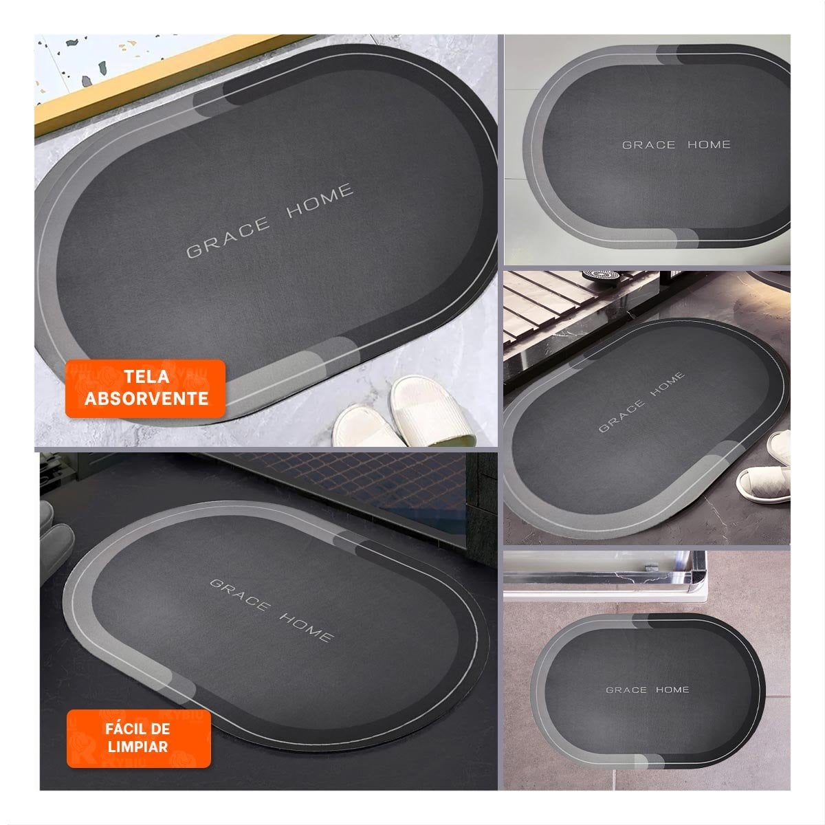 CENTRO DE MESA OVALADO PLOMO PARA DECORACION DE SALA HOGAR Y MODERNO YSTICKY - 5