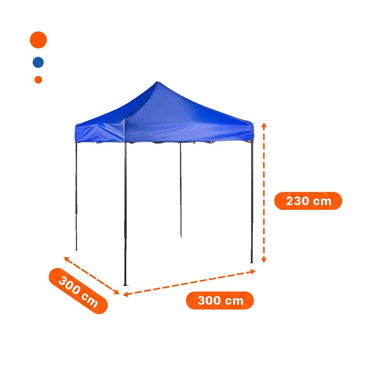 PACK2 TOLDO PLEGABLE DE FACIL INSTALACION CON DIMENSIONES 3X3X2.3M COLOR AZUL Y+PAPEL REGALO - 4