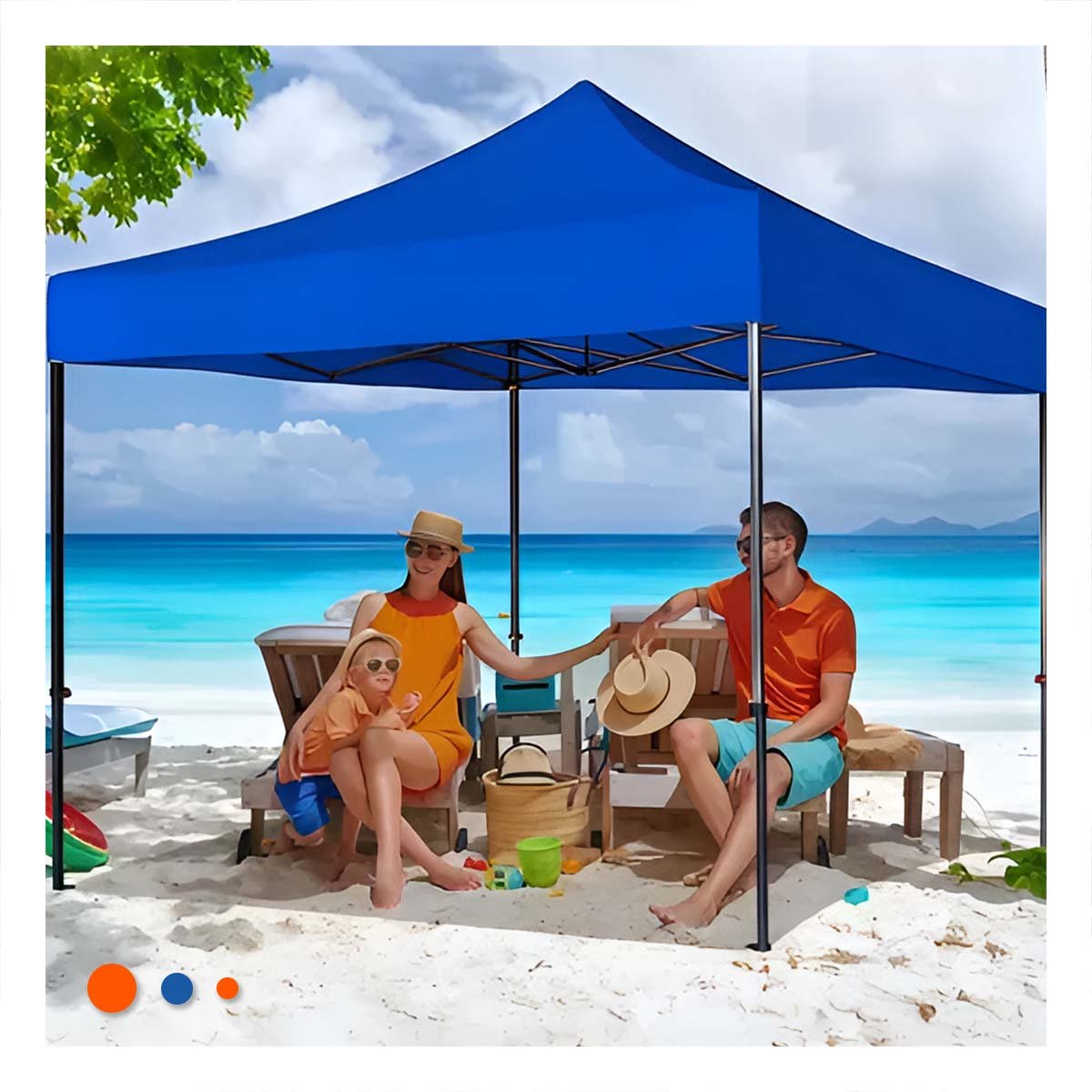 CARPA PLEGABLE DE USO PRACTICO CON DIMENSIONES 3X3X2.3M EN COLOR AZUL Y+REGALO STICKER - 2