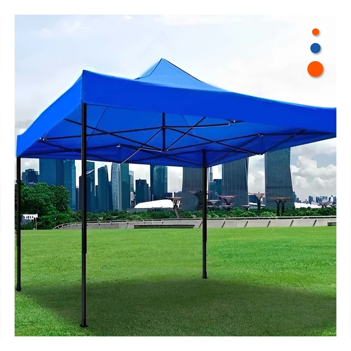 CARPA PLEGABLE PARA JARDIN CON DIMENSIONES 3X3X2.3M Y ACABADO COLOR AZUL Y+LIGAS REGALO - 1