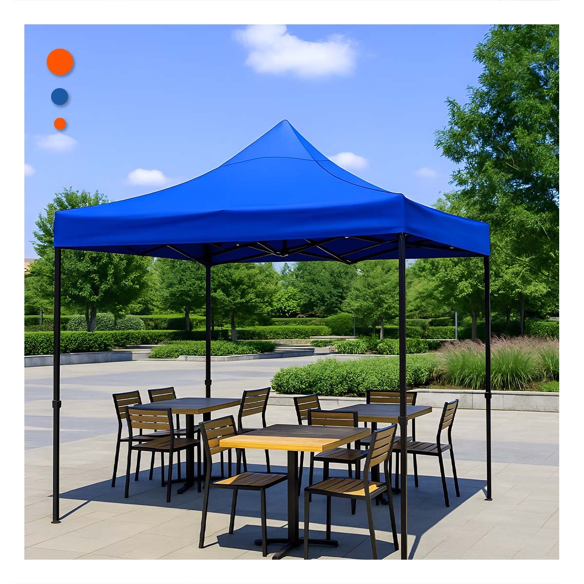 CARPA PLEGABLE PARA JARDIN CON DIMENSIONES 3X3X2.3M Y ACABADO COLOR AZUL Y+LIGAS REGALO - 2