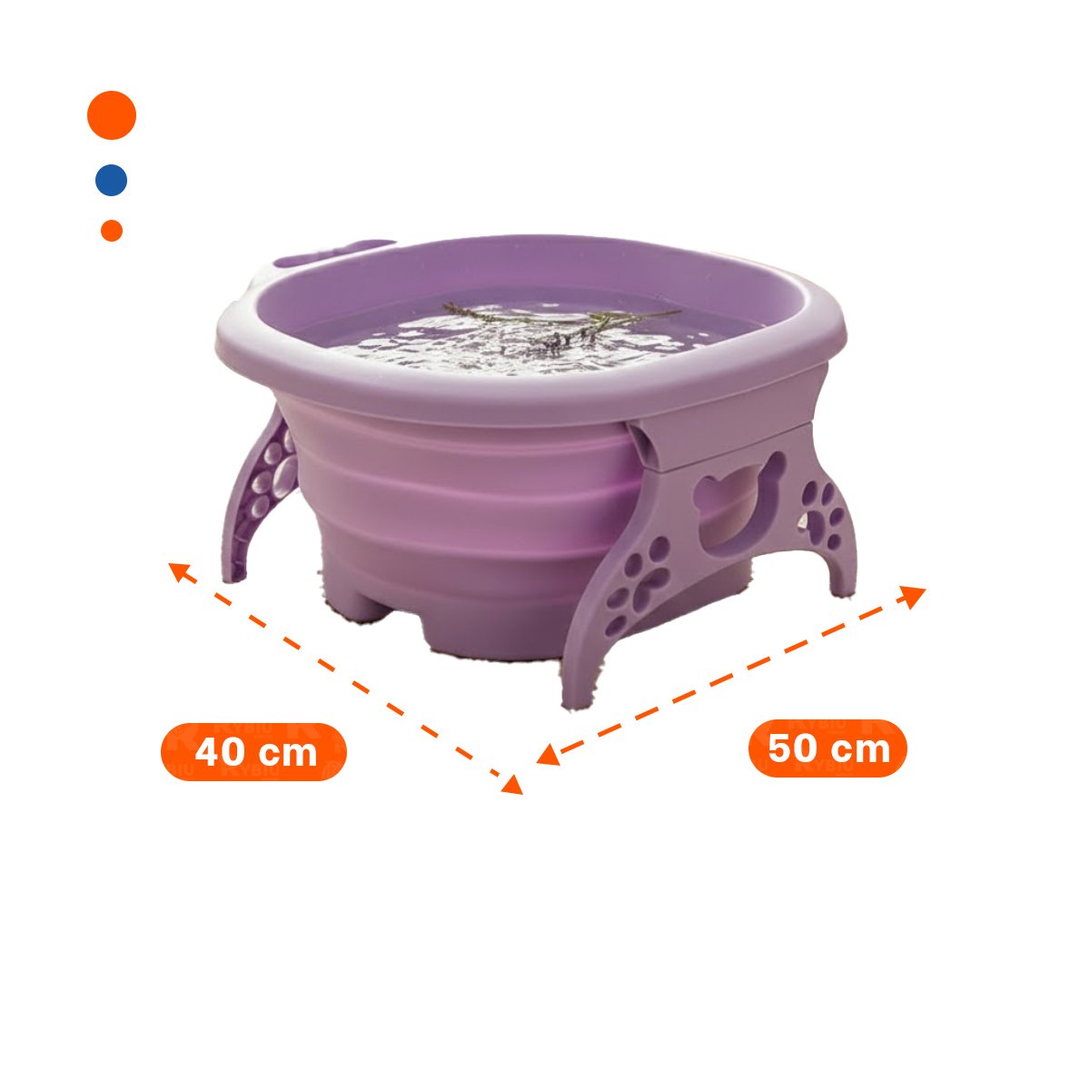 PACK2 CUENCA PORTATIL CON MASAJEADOR DE PIES MORADO COMPACTA Y PRACTICA Y+PAPEL REGALO - 4
