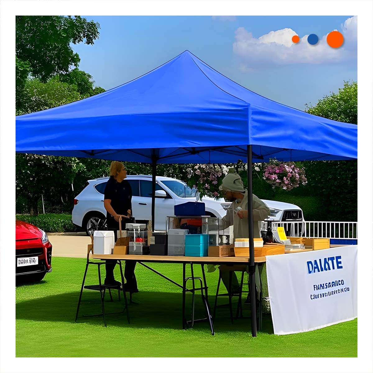 CARPA PLEGABLE PARA EXTERIOR COLOR AZUL CON DIMENSIONES 3X3X2.3M Y USO VERSATIL - 2