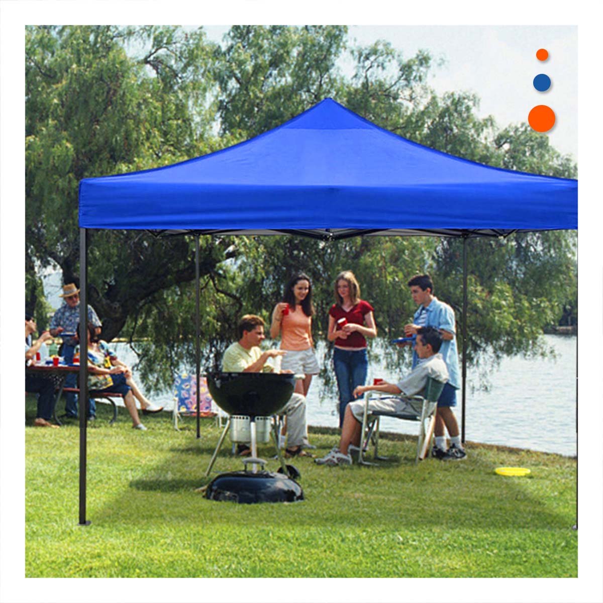 CARPA PLEGABLE CON DIMENSIONES 3X3X2.3M Y PRESENTACION EXTERIOR COLOR AZUL Y+POST IT - 3