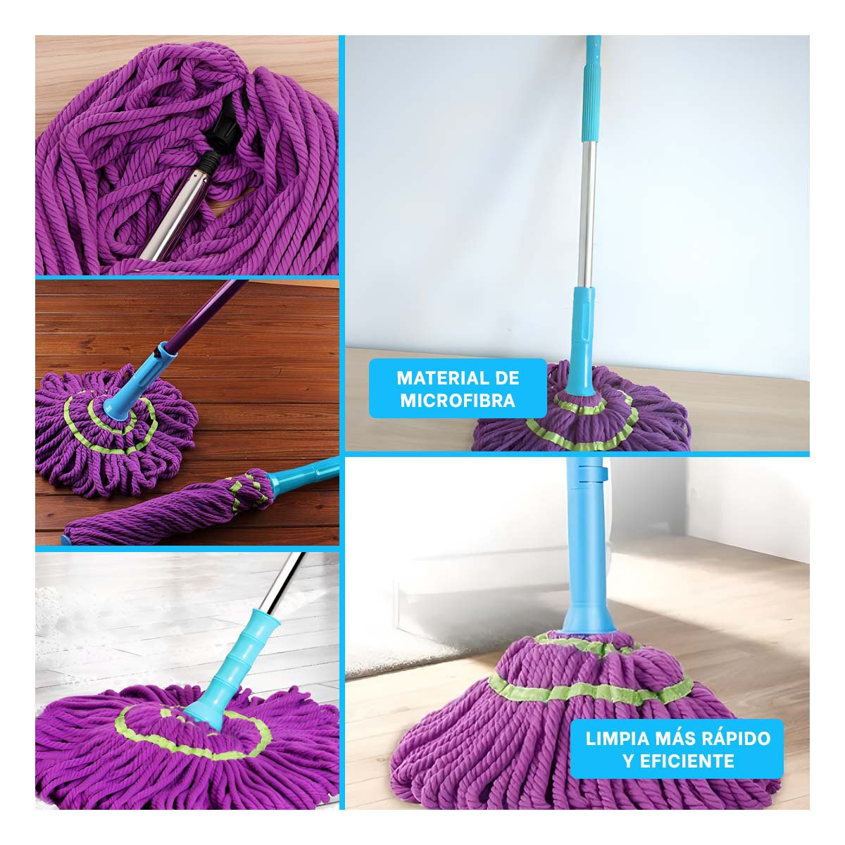 IMPLEMENTO GIRATORIO CON AUTOEXPRIMIDOR Y MANGO RESISTENTE PARA USO DOMESTICO Y+POST IT - 5