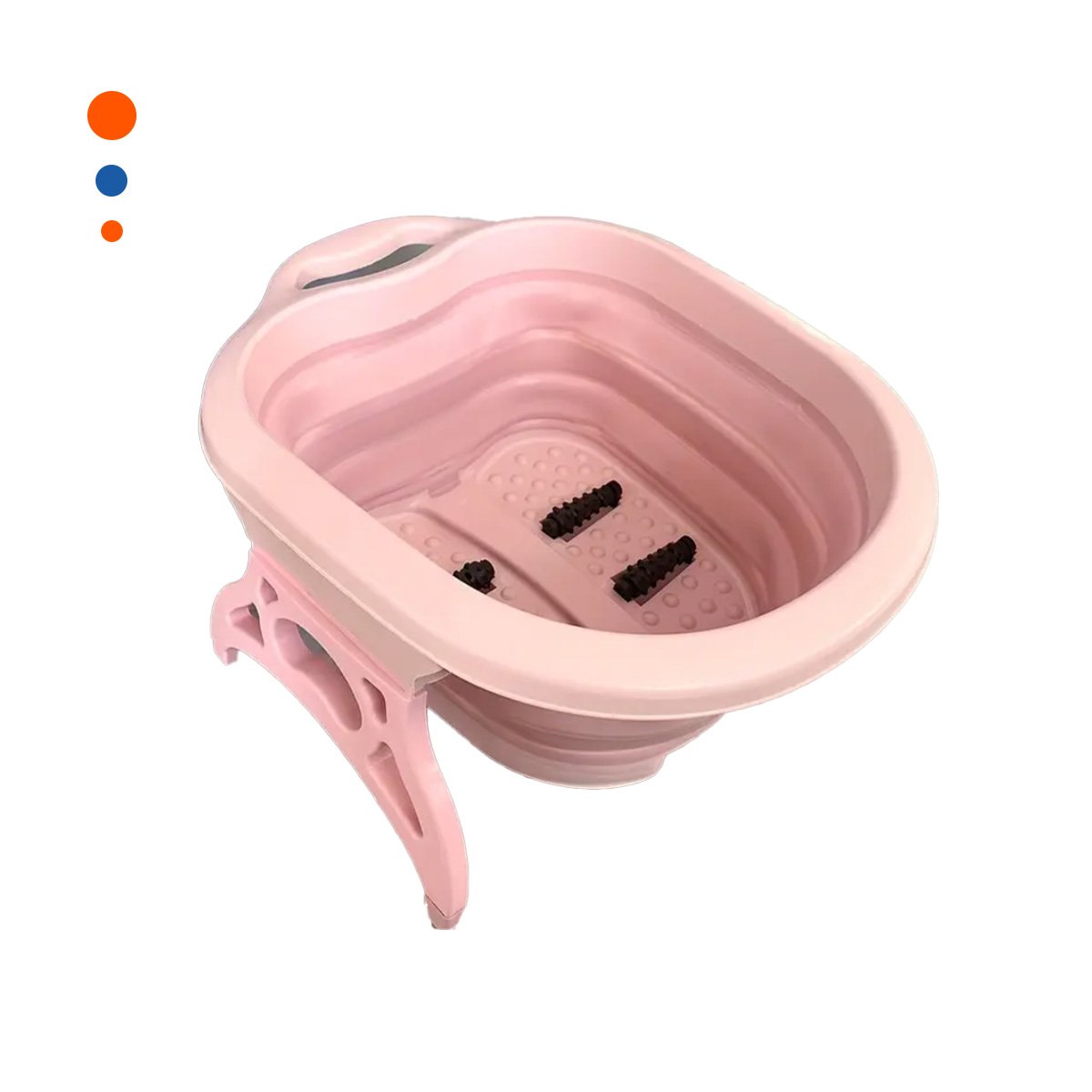 CUENCA PORTATIL CON MASAJEADOR DE PIES ROSADO FACIL DE USAR Y COMODA Y+PAPEL REGALO - 1