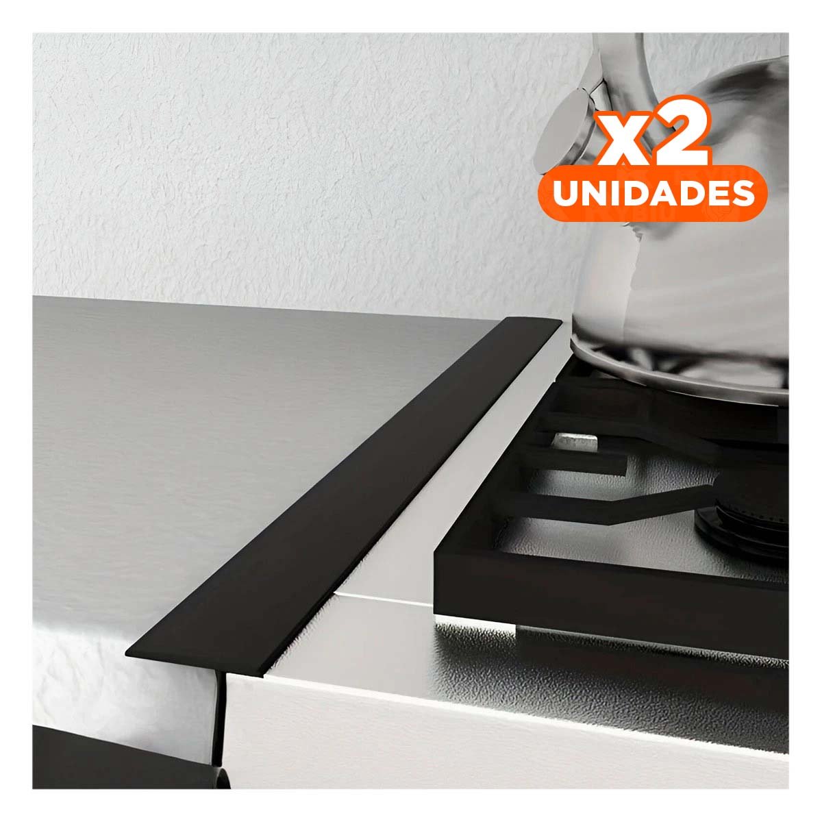 PACK2 TIRA GOMA SILICONA NEGRA PARA CUBRIR GRIETAS DE COCINA RESISTENTE Y+REGALO STICKER - 1