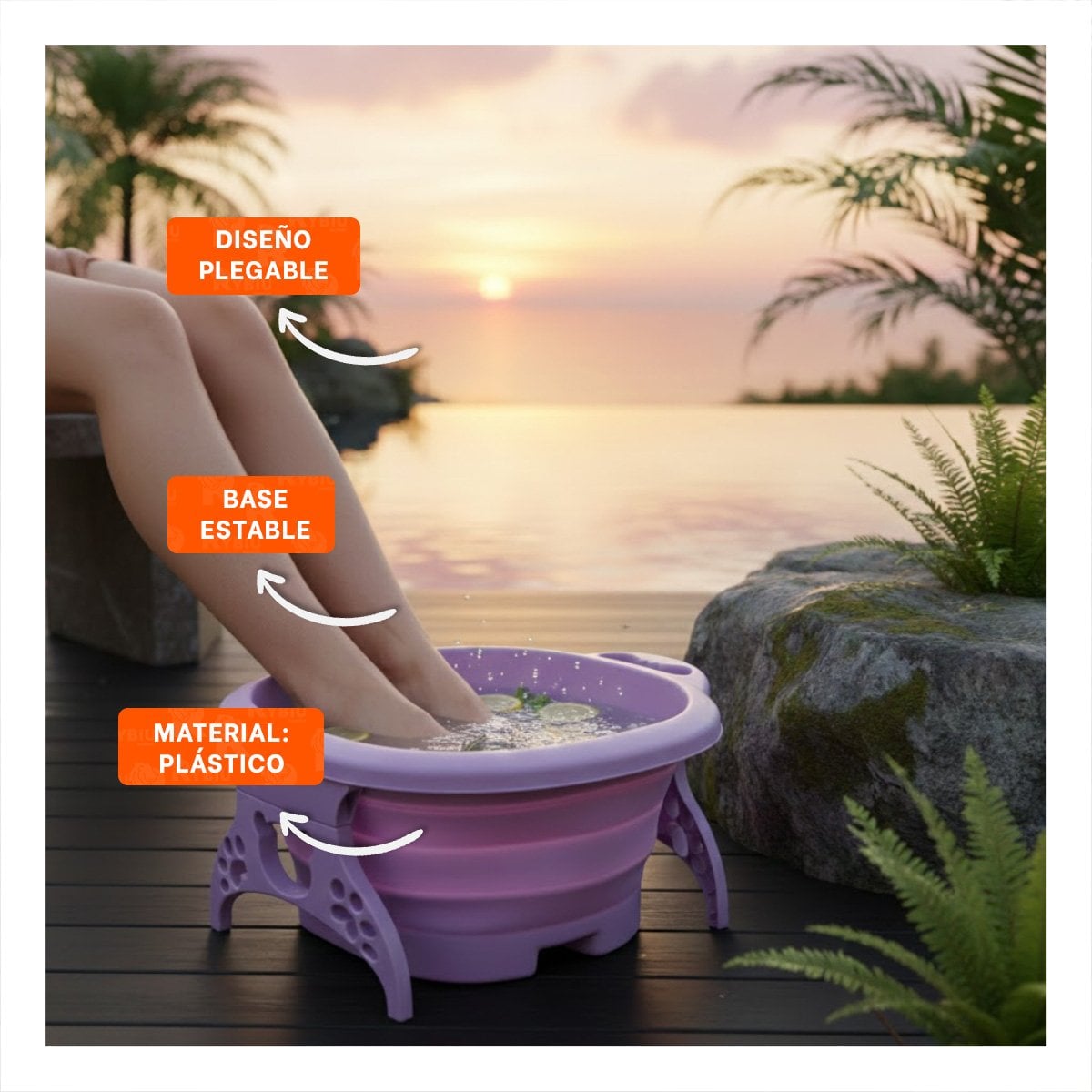 PACK6 DEPRESOR PORTATIL CON MASAJEADOR DE PIES MORADO CON SISTEMA HIDRO Y MASAJE Y+PAPEL REGALO - 2