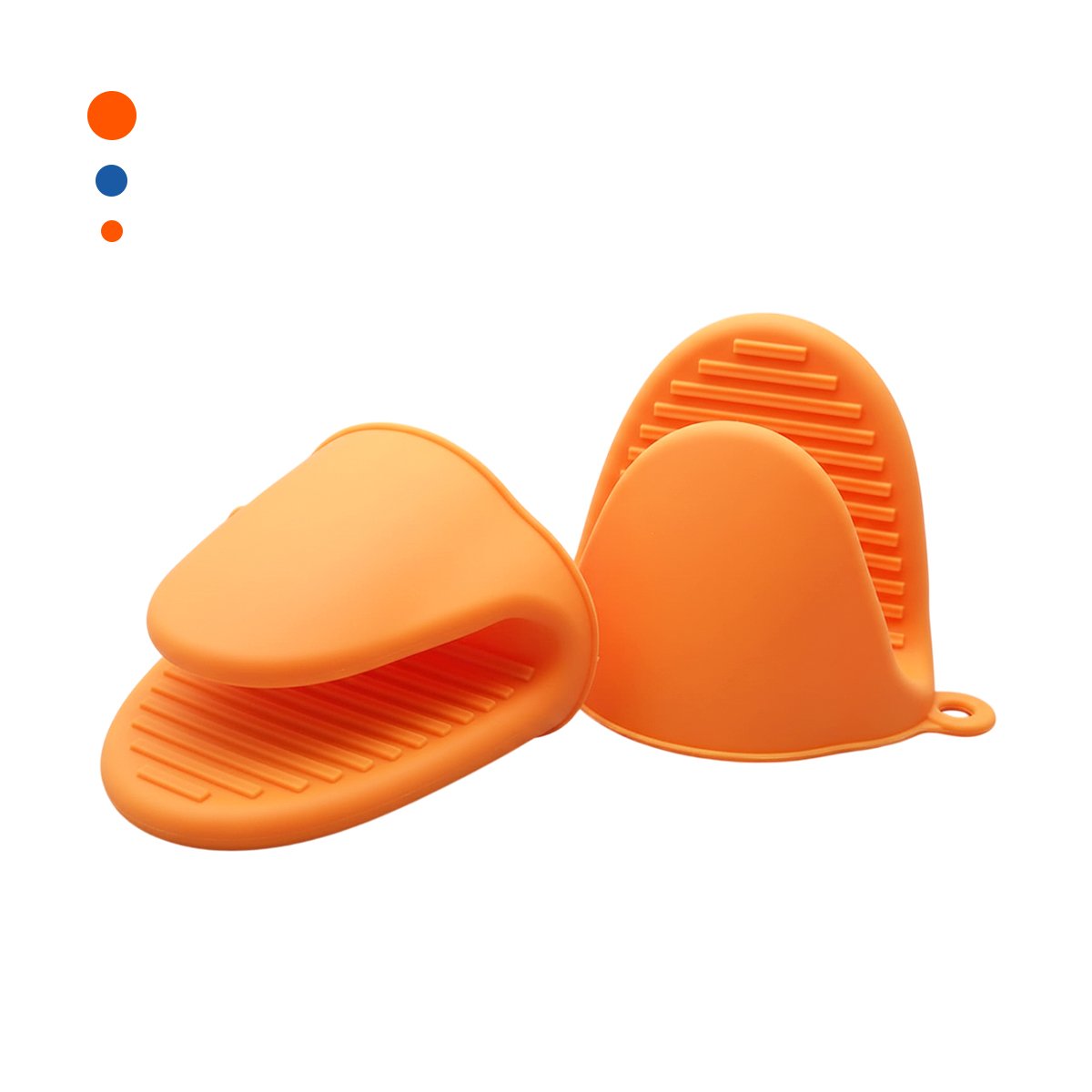 CUBIERTOS PROTECTORES DE SILICONA NARANJA PARA PREPARAR COMIDA 7,3X9,5CM - 3