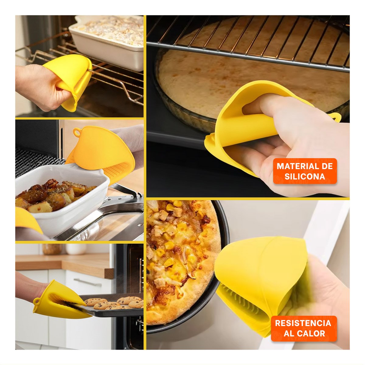 ACCESORIOS COMODOS DE SILICONA AMARILLO PARA USO EN CASA 7,3X9,5CM Y+POST IT - 1