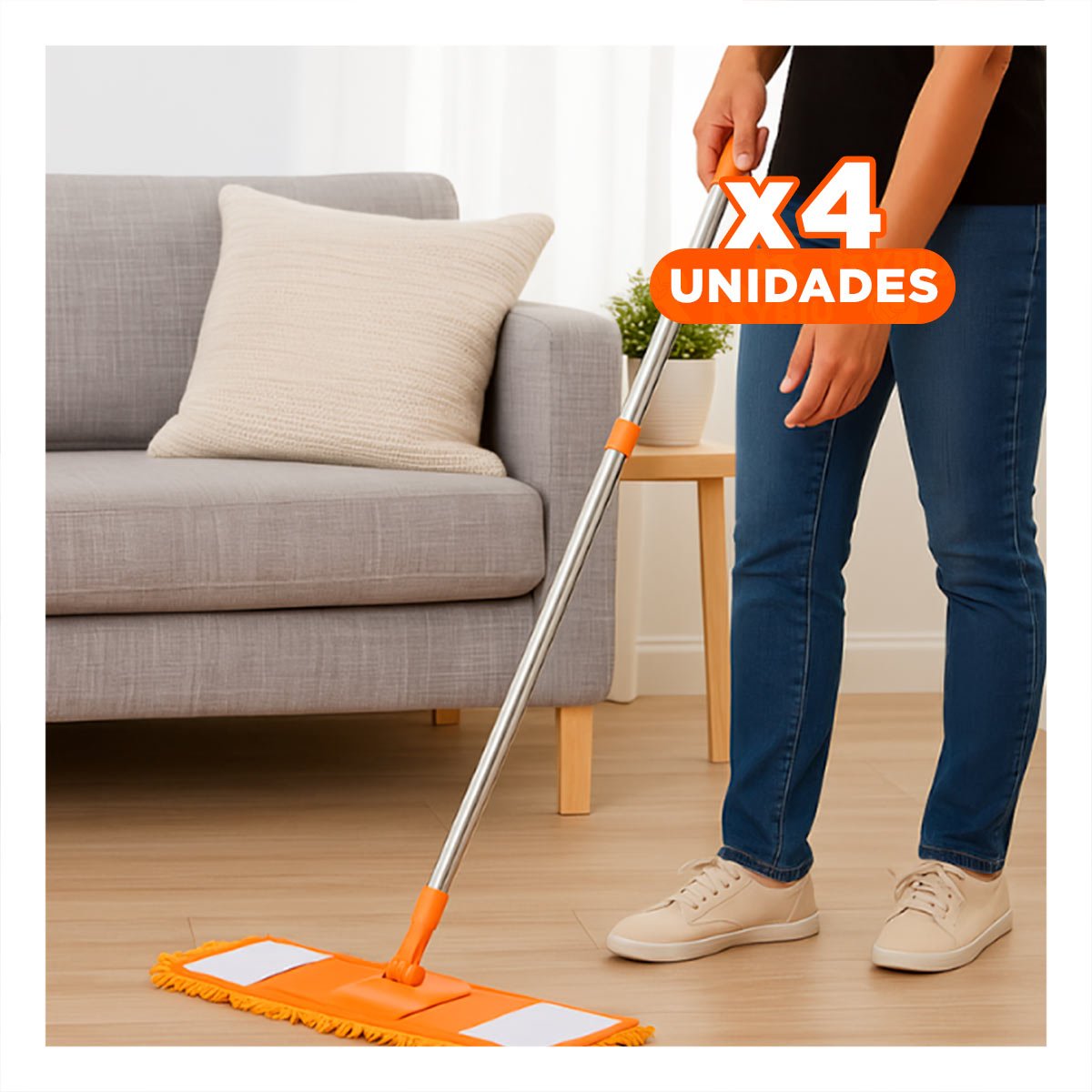 PACK4 TOALLA RECTANGULAR DE MICROFIBRA NARANJA PARA LIMPIEZA DEL HOGAR DIARIO - 1