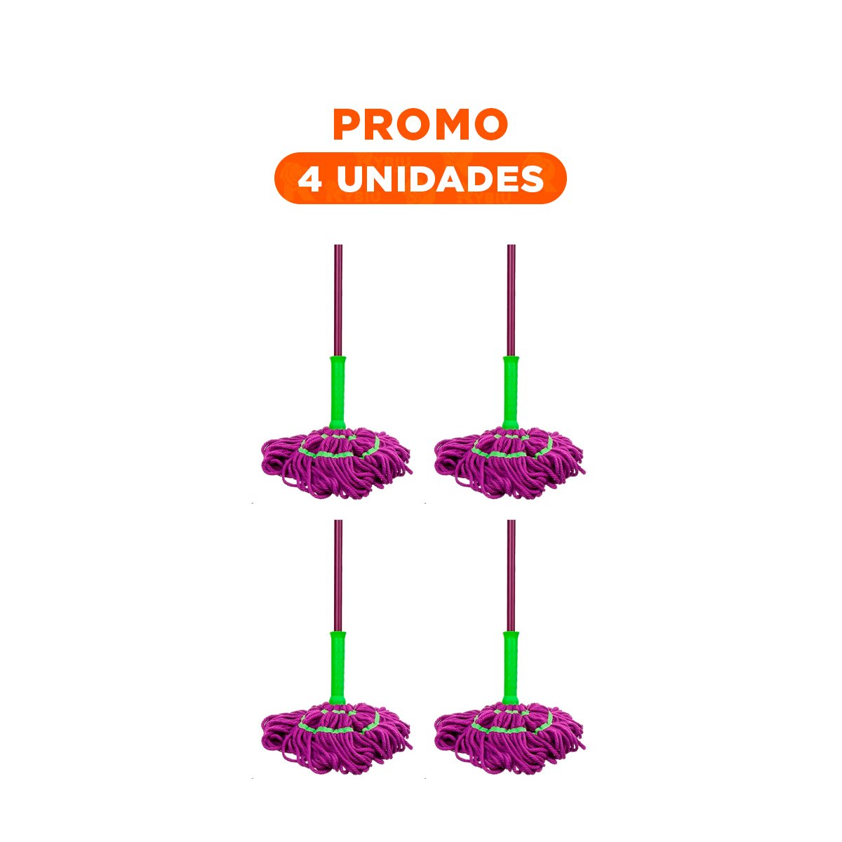PACK4 MOPA GIRATORIA CON AUTOEXPRIMIDOR PARA ORDEN Y LIMPIEZA DEL HOGAR Y+REGALO STICKER - 1