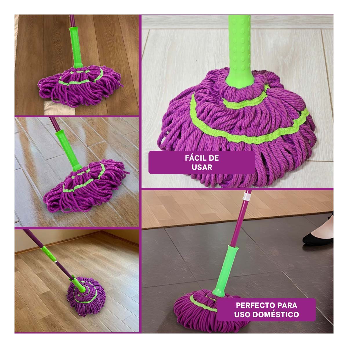 PACK2 ESCURRIDOR GIRATORIO CON AUTOEXPRIMIDOR PARA USO DOMESTICO EN CASA Y+PAPEL REGALO - 3