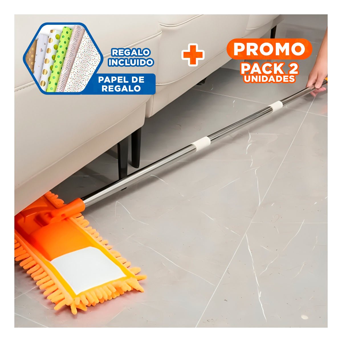 PACK2 FIBRA RECTANGULAR DE MICROFIBRA NARANJA SECADO RAPIDO USO DIARIO YPAPEL REGALO - 1