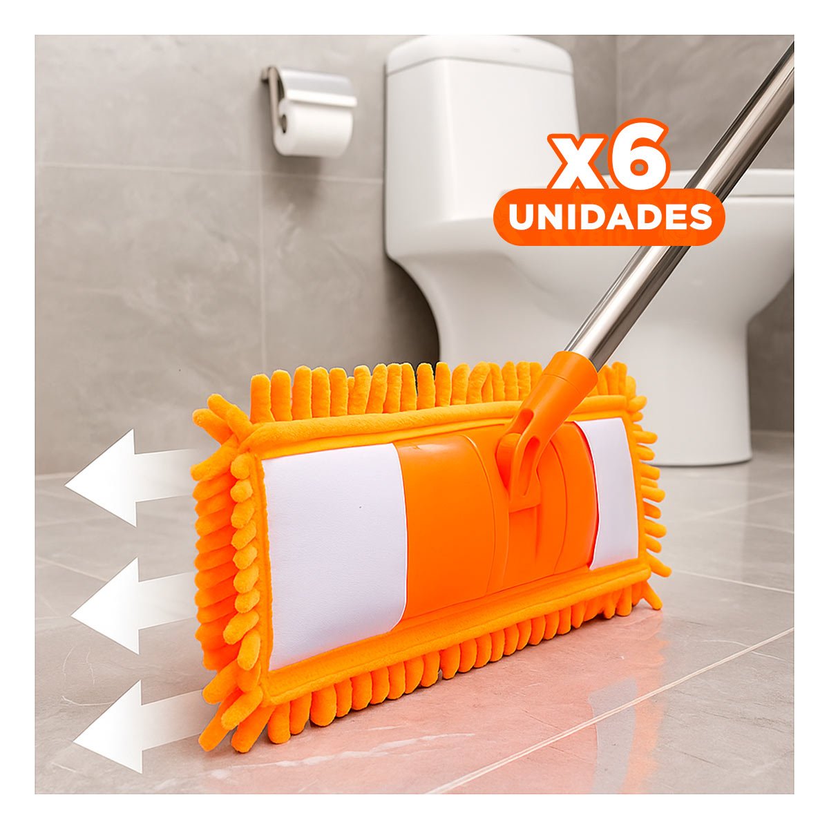 PACK6 TELA RECTANGULAR DE MICROFIBRA NARANJA PARA LIMPIEZA DEL HOGAR DIARIO Y+REGALO STICKER - 1