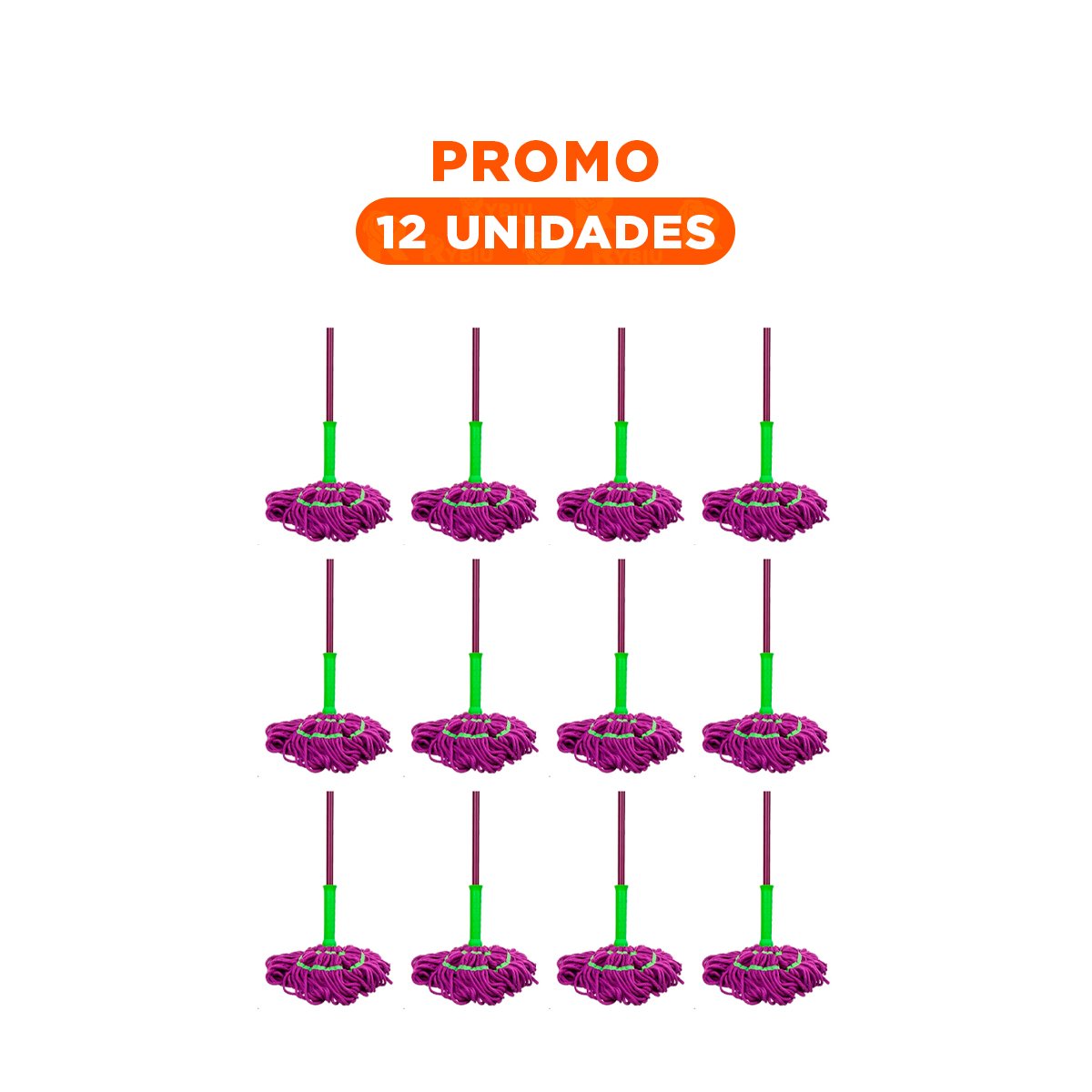PACK12 ESCURRIDOR GIRATORIO CON AUTOEXPRIMIDOR PARA LIMPIEZA DE PISOS YREGALO STICKER - 1