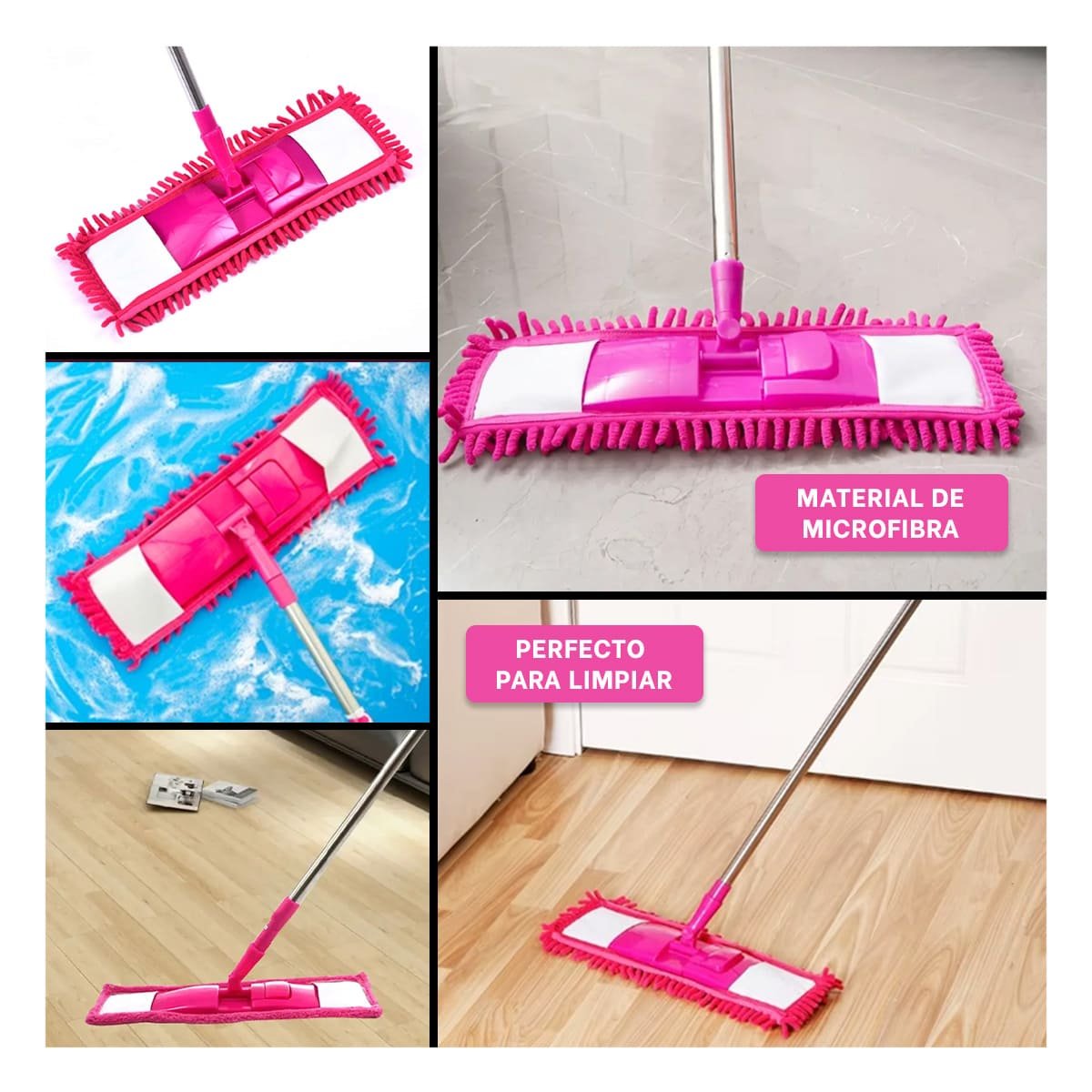 PACK6 TOALLA RECTANGULAR DE MICROFIBRA FUCSIA PRACTICO LIMPIEZA GENERAL Y+PAPEL REGALO - 3