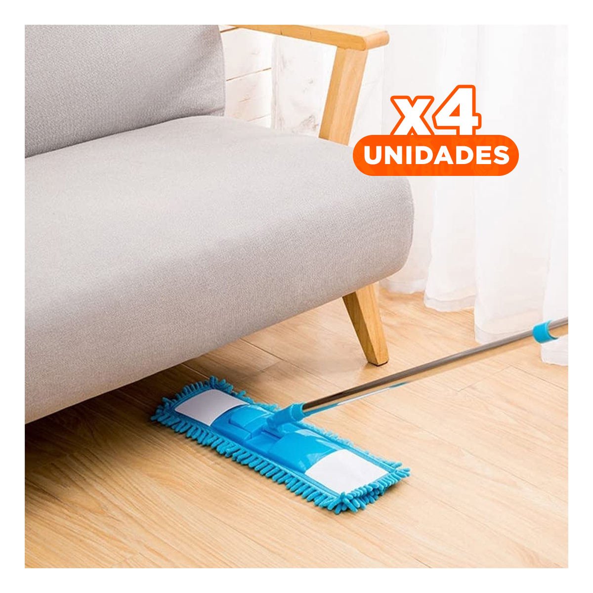 PACK4 TOALLA RECTANGULAR DE MICROFIBRA CELESTE PARA LIMPIEZA DEL HOGAR DIARIO - 1