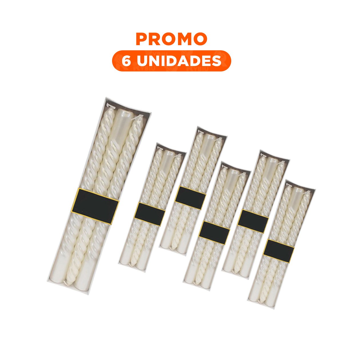 PACK6 VELONES LARGOS DE CERA CON ONDAS PARA DECORACION DE CASA Y EVENTOS - 1