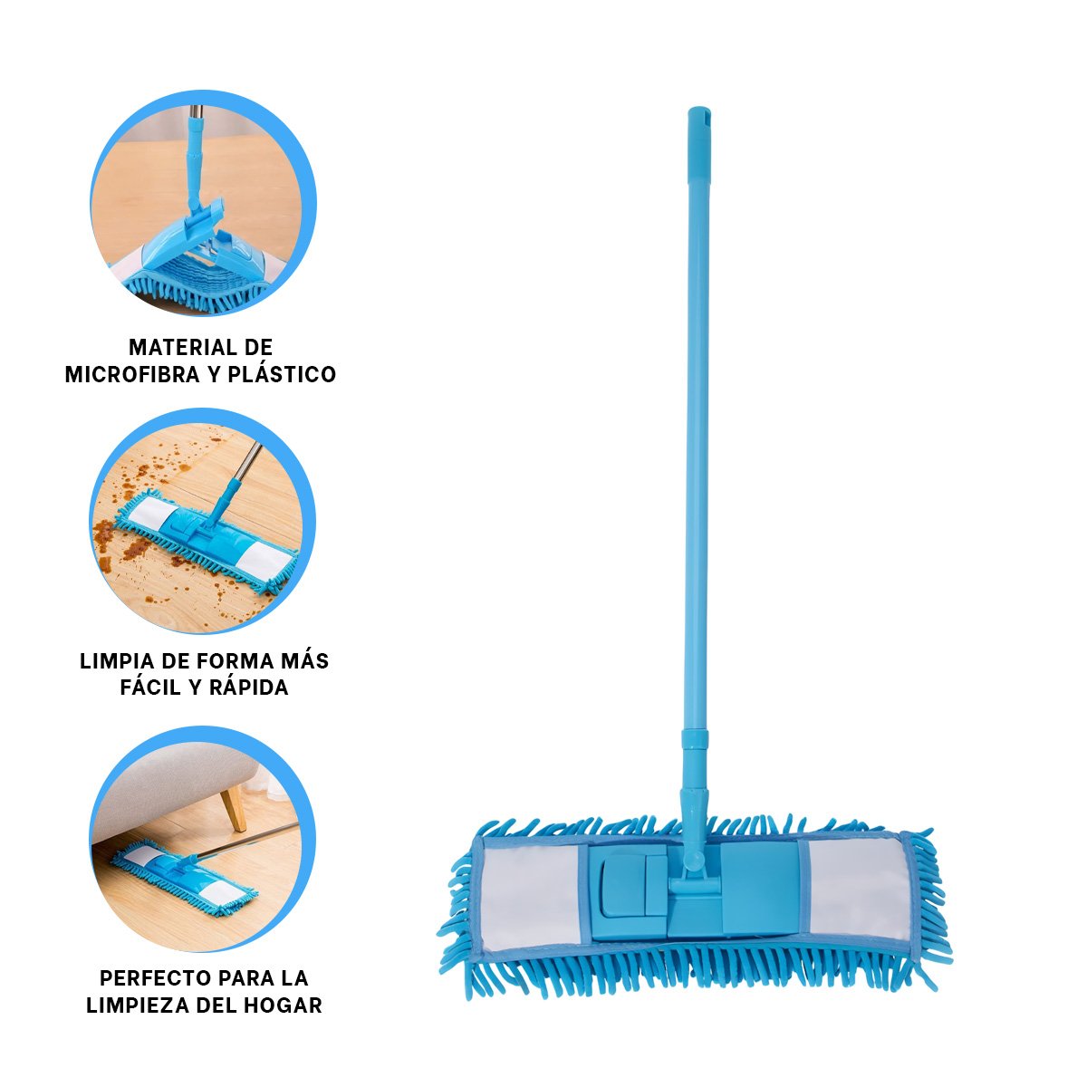 TRAPEDOR RECTANGULAR DE MICROFIBRA CELESTE PRACTICO PARA LIMPIEZA GENERAL Y+POST IT - 5