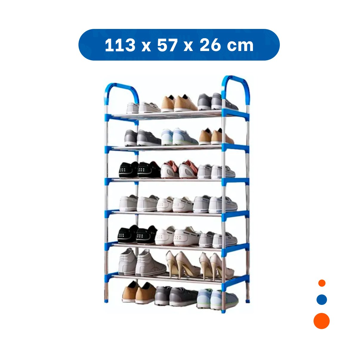 PACK6 MODULO VERTICAL 6 NIVELES ESTRUCTURA COMPACTA PARA HOGAR TONO CELESTE - 4