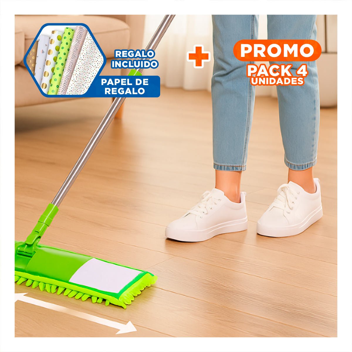PACK4 TOALLA RECTANGULAR DE MICROFIBRA VERDE ABSORBENTE USO DOMESTICO YPAPEL REGALO - 1