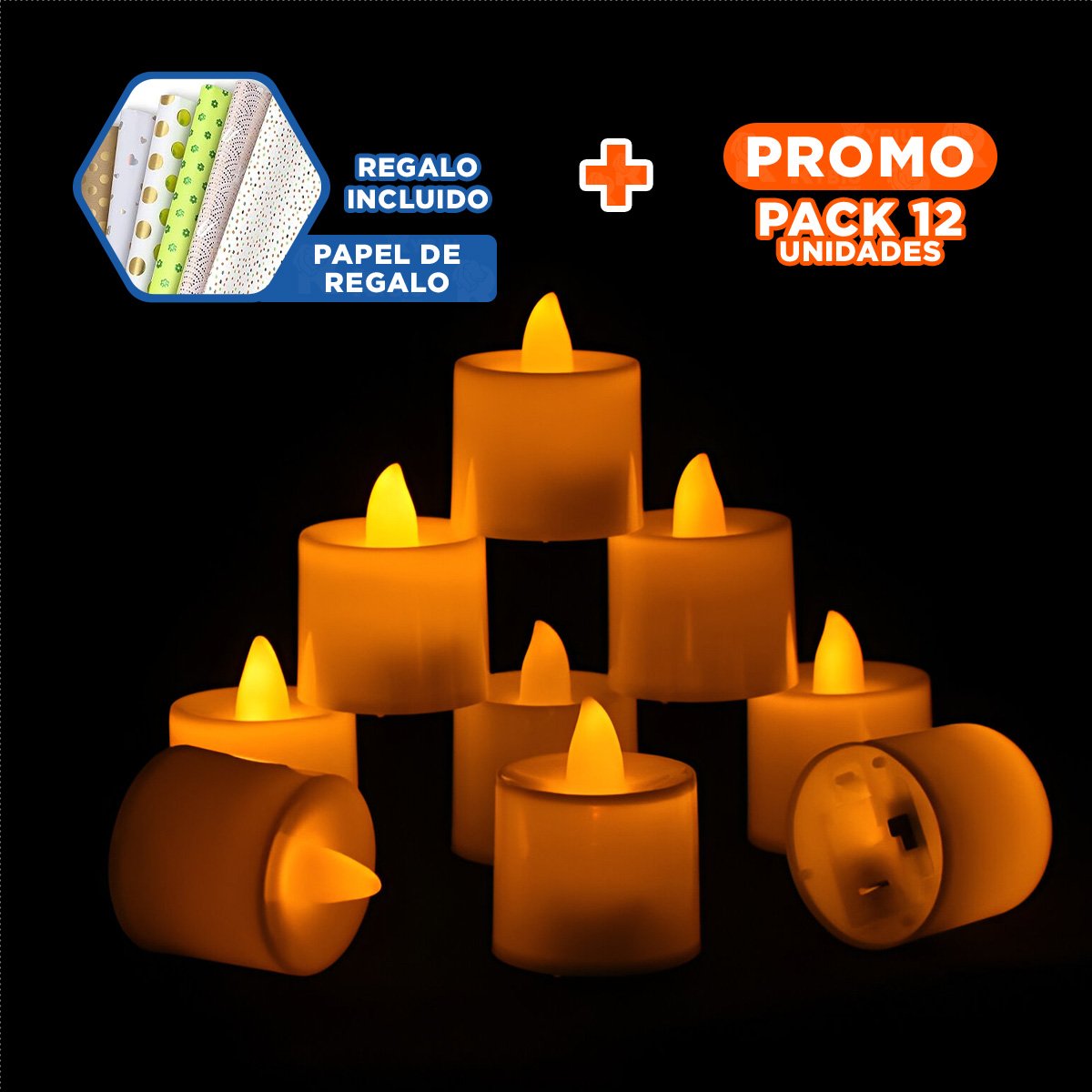 PACK12 ILUMINACION LED DECORATIVA PARA REPISAS Y MESAS DEL HOGAR Y+PAPEL REGALO - 1