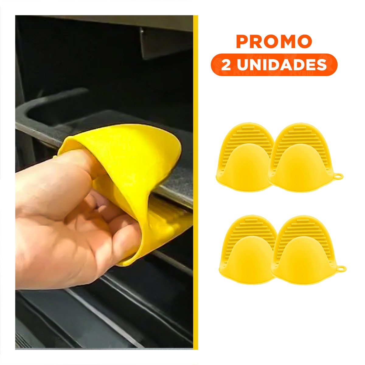 PACK2 ACCESORIOS PROTECTORES DE SILICONA AMARILLO PARA COCINA Y HOGAR 7,3X9,5CM - 1