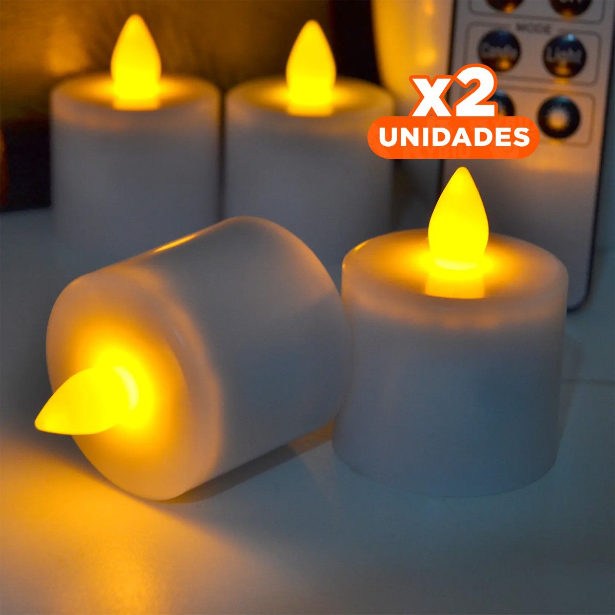 PACK2 LUCES LED TIPO VELA PARA AMBIENTES TRANQUILOS EN EL HOGAR Y+REGALO STICKER - 1