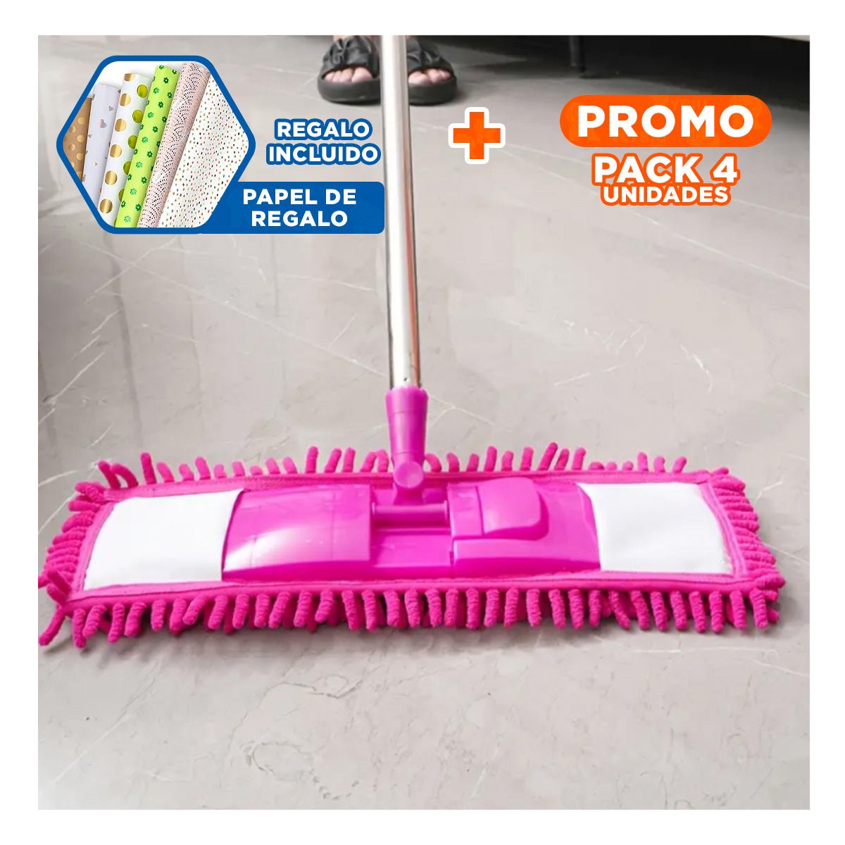 PACK4 TOALLA RECTANGULAR DE MICROFIBRA FUCSIA ABSORBENTE USO DOMESTICO YPAPEL REGALO - 1