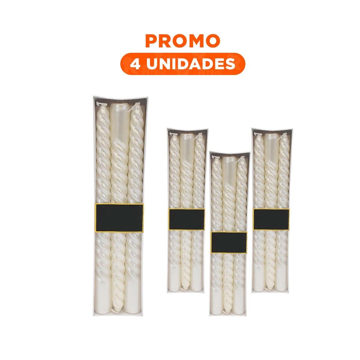PACK4 VELAS DECORATIVAS DE CERA LARGAS CON ONDAS PARA USO EN HOGAR Y+REGALO STICKER - 1